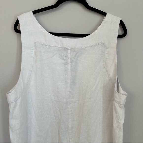 DKNY Women’s V-Neck Wide Strap White Sleeveless Linen Maxi Dress Sz XXL NWT - Picture 9 of 10